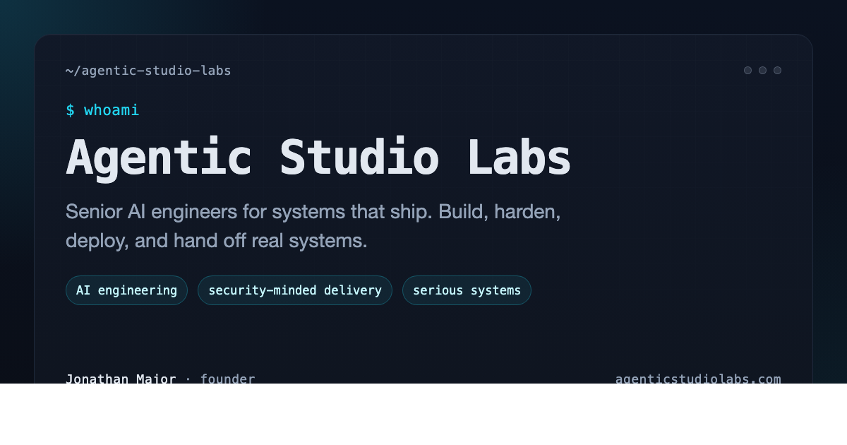 Local Studio Agentic Os Agentic Studio Labs — Productized AI Reviews, Fixed Fee, One Week
